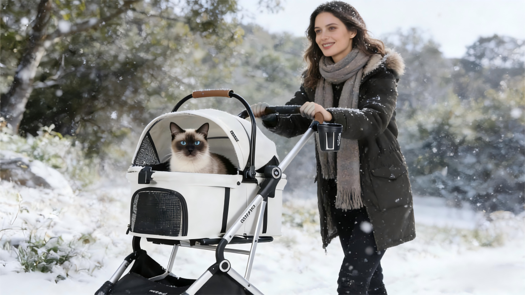Keep Your Pet Safe and Cozy Outdoors This Winter with a Pet Stroller