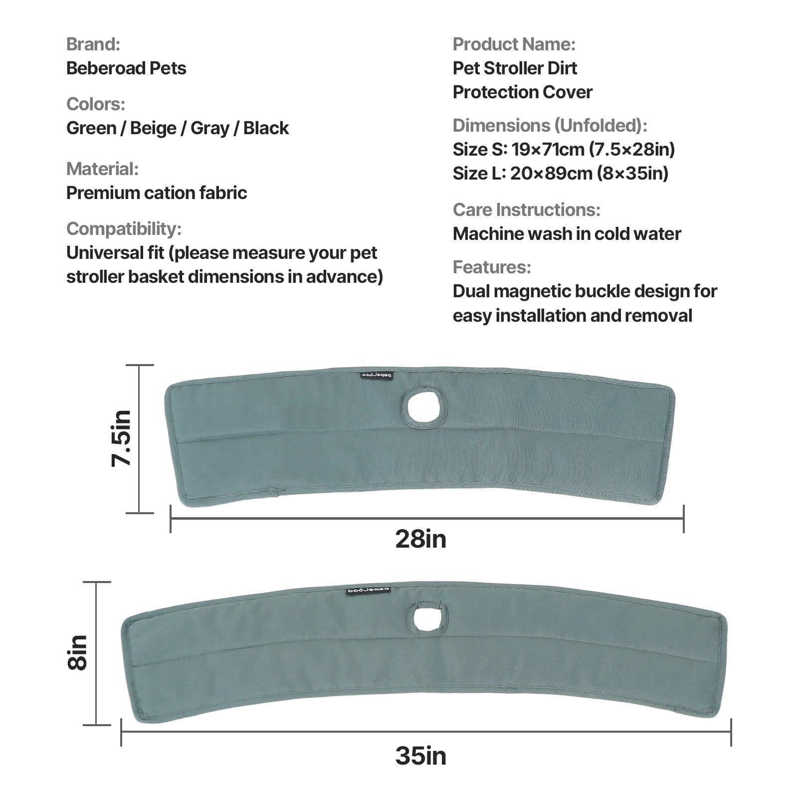 Beberoad pet stroller anti-dirty towel