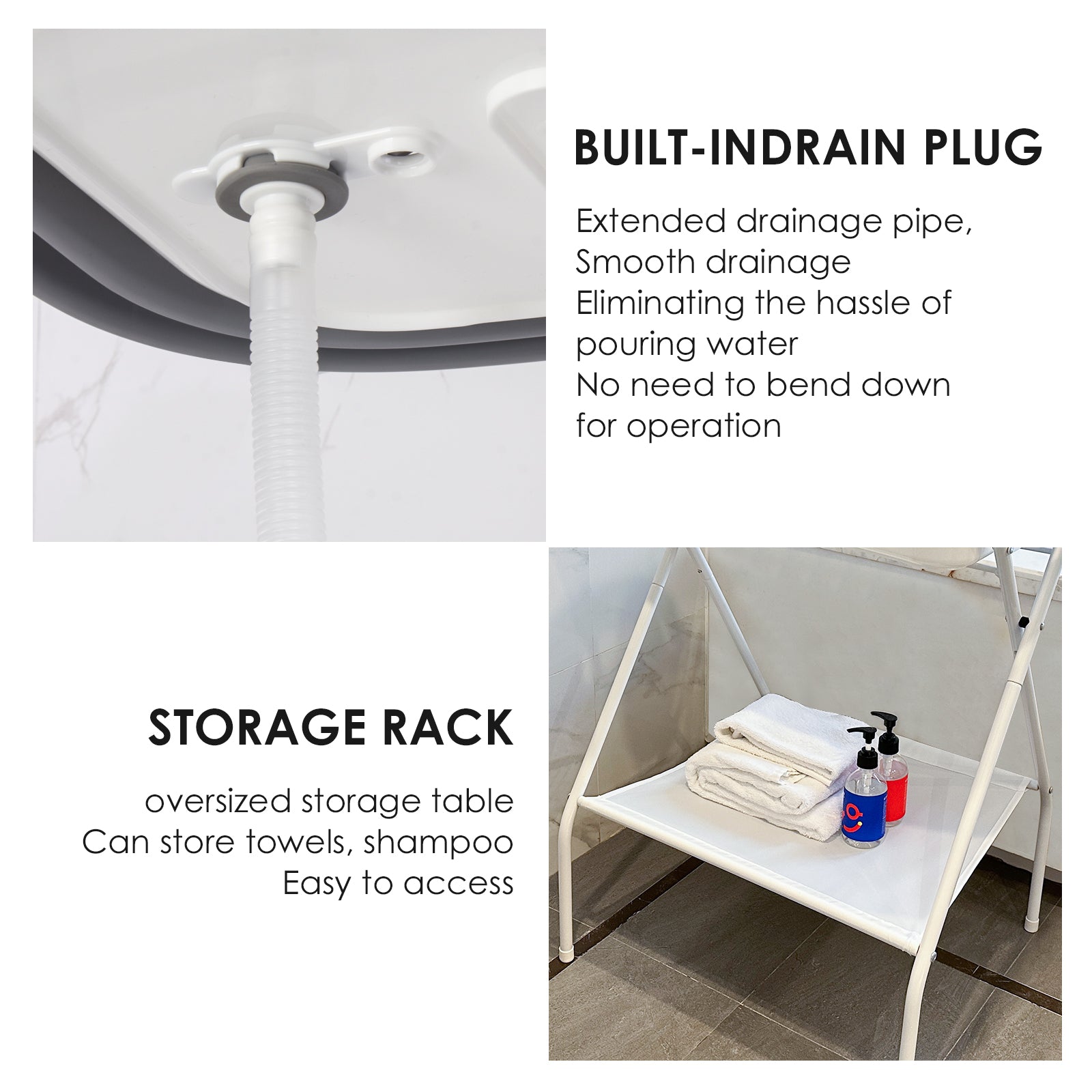 Beberoad B1 2 in 1 Dog Bath Tub | Elevated Collapsible Foldable Portable | for Small Pets