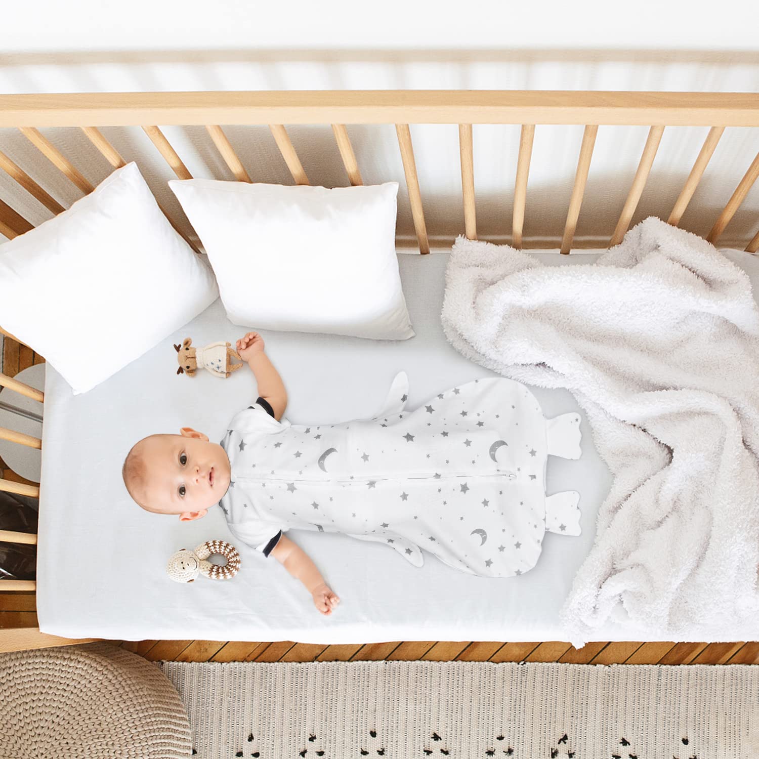 Beberoad Baby Swaddles for Newborns | with 2-Way Zipper & Silent Velcro, 2 Pack