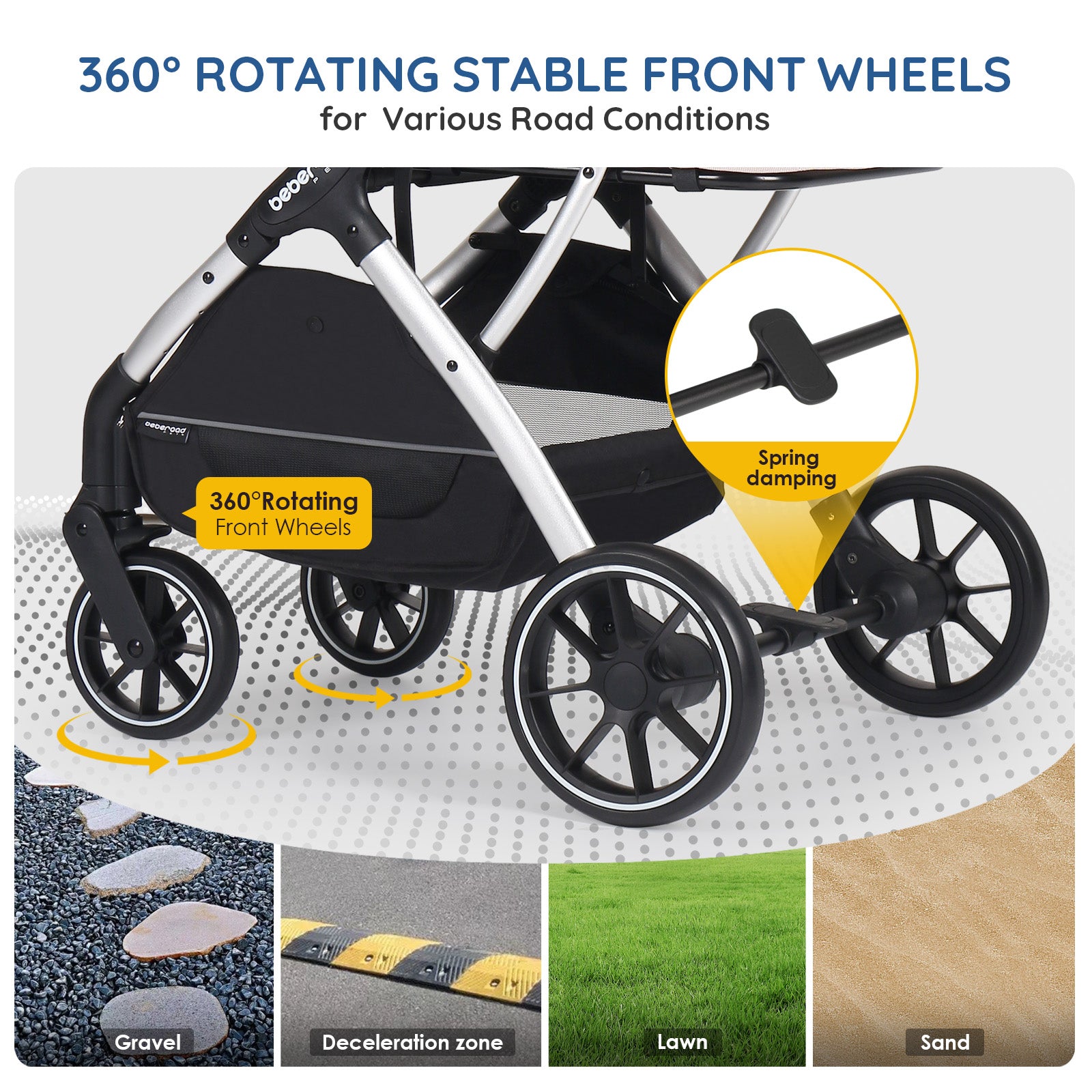"Beberoad T5 Pet Stroller folding mechanism demonstration - collapses to 12 inches height for easy storage and transport"