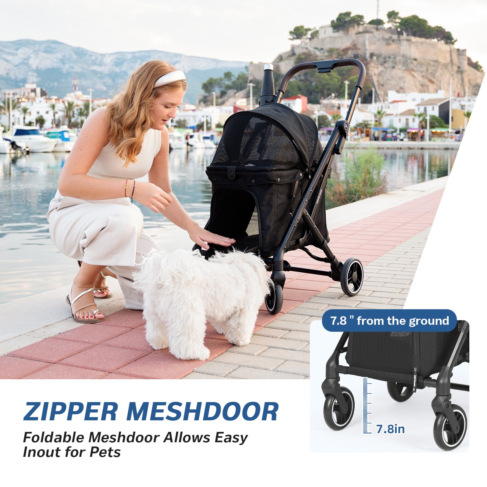 All-wheel suspension system on Beberoad X1 Pet Stroller for smooth rides-5