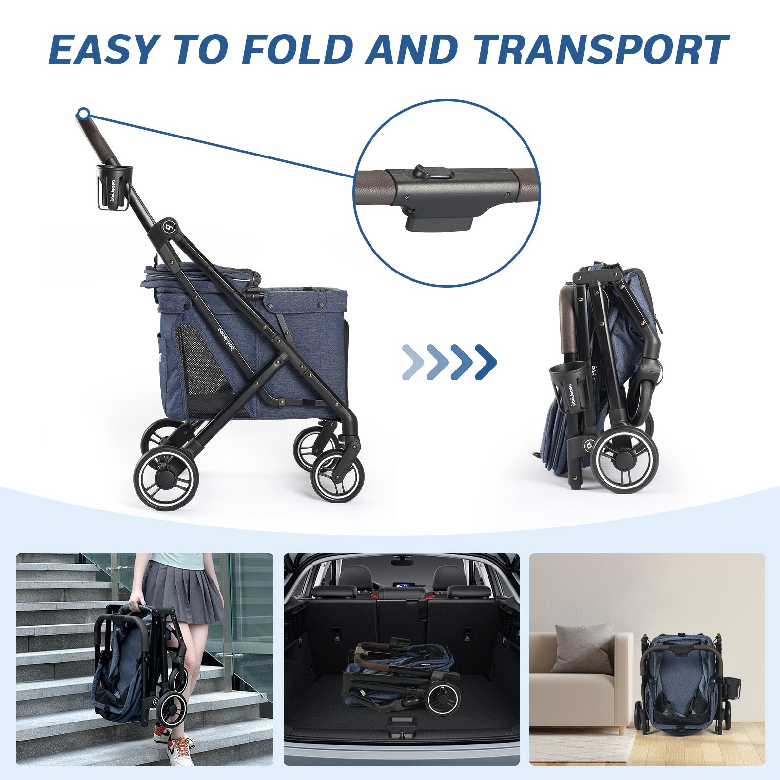 Breathable mesh canopy on X1 Pet Stroller with cover options for sun protection-9