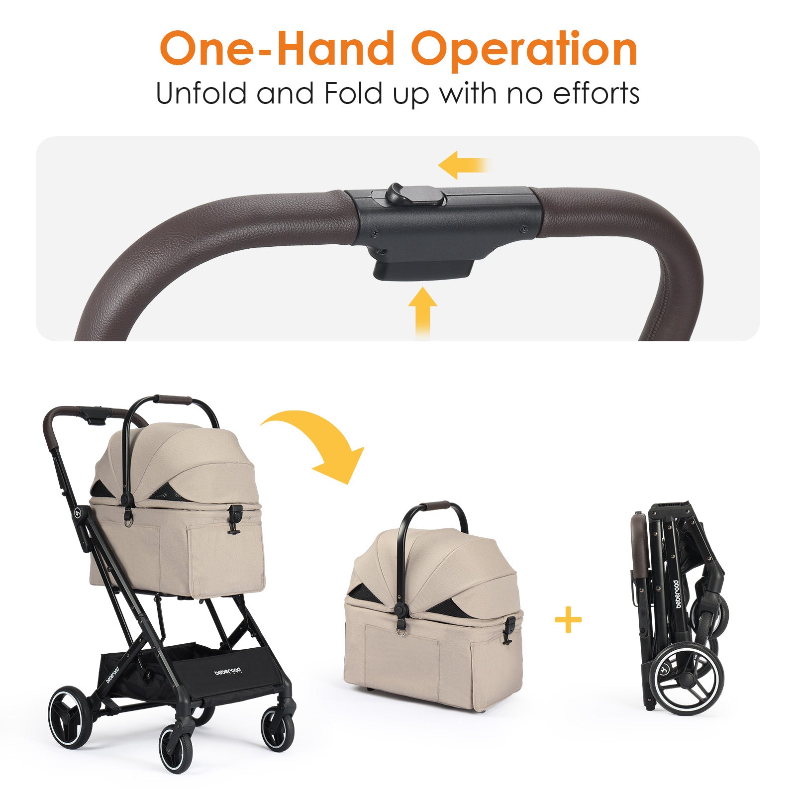 X2 Small Pet Stroller one-click folding mechanism demonstration-12