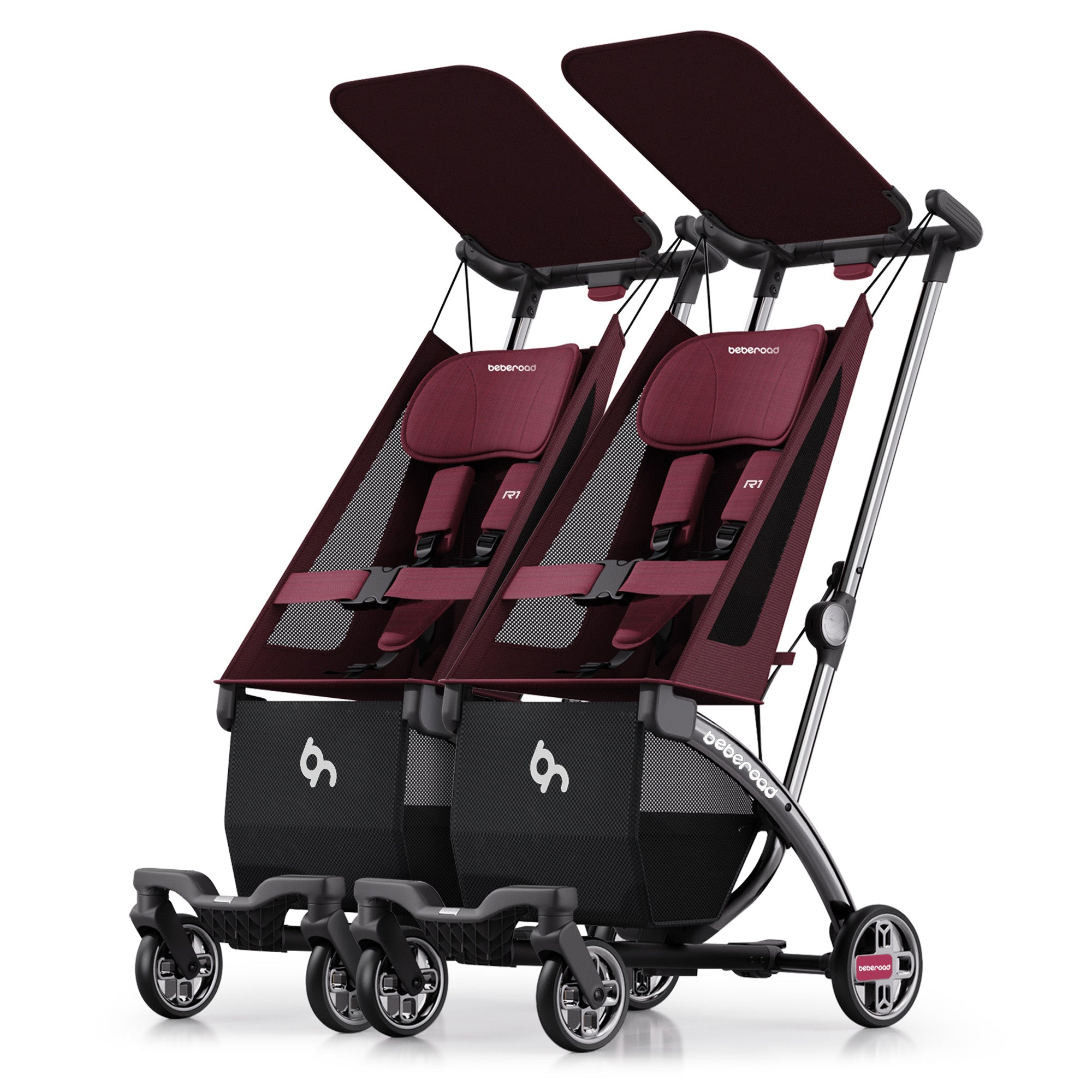 Beberoad R1 Baby Stroller | Auto-Folding | Single or Double Travel Stroller