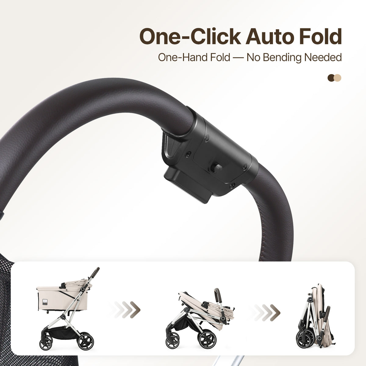 Beberoad T5 Max Auto-Fold Pet Stroller for Medium Dogs & Cats