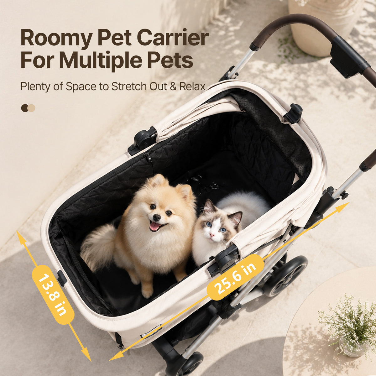 Beberoad T5 Max Auto-Fold Pet Stroller for Medium Dogs & Cats