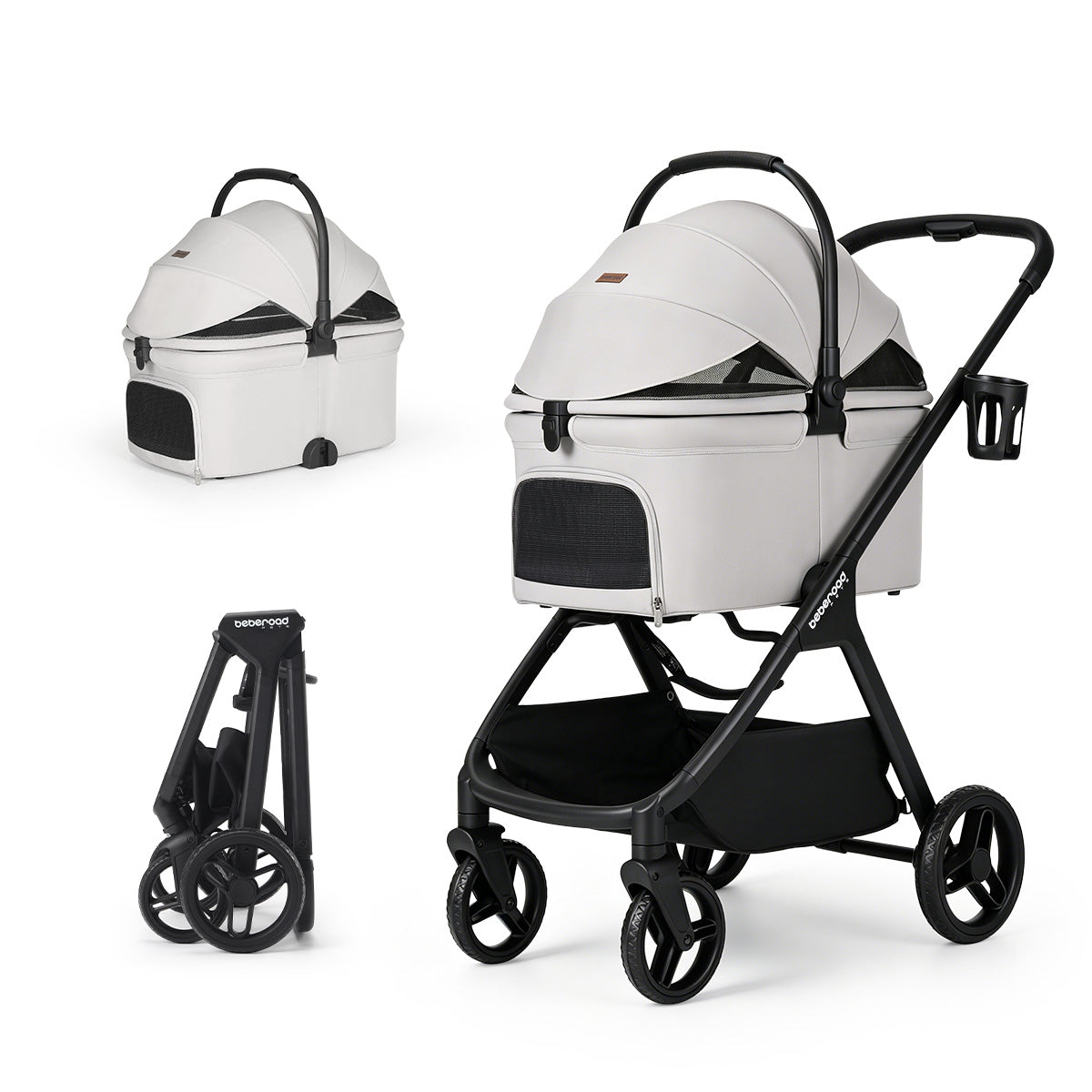 Beberoad X5 Luxury Pet Stroller | Detachable Carrier | for Medium Pets