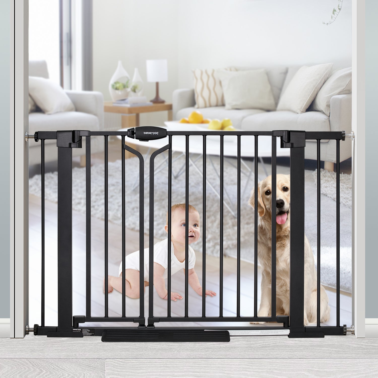 Beberoad Double Door Baby Gat | Pressure Mounted No Drilling | Auto-Close