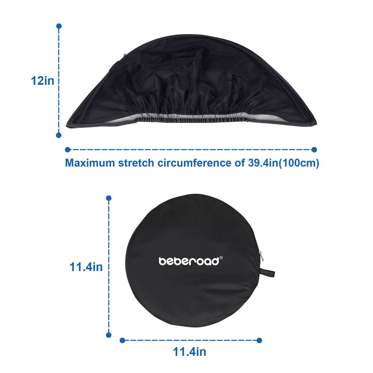 Beberoad 2-in-1 Mosquito Net & Sunshade for Car Seat (Universal)| with 2 Way Zipper UV Protection