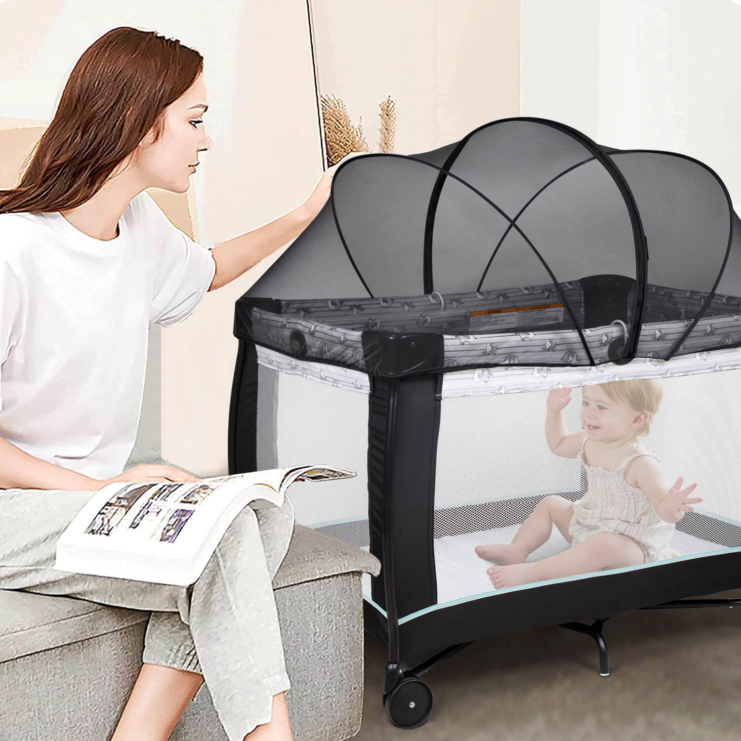 Beberoad Pack and Play Playard Mosquito Net