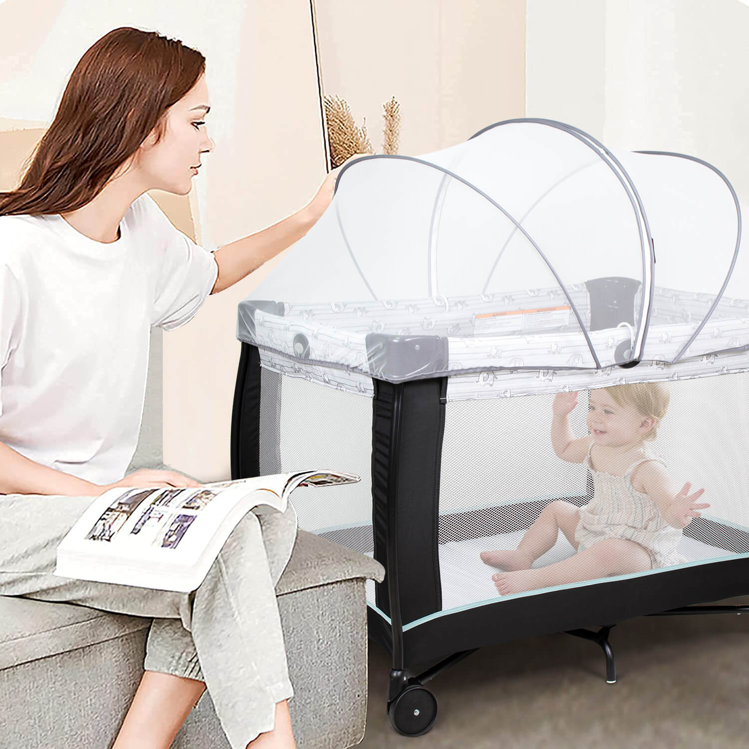 Beberoad Pack and Play Playard Mosquito Net