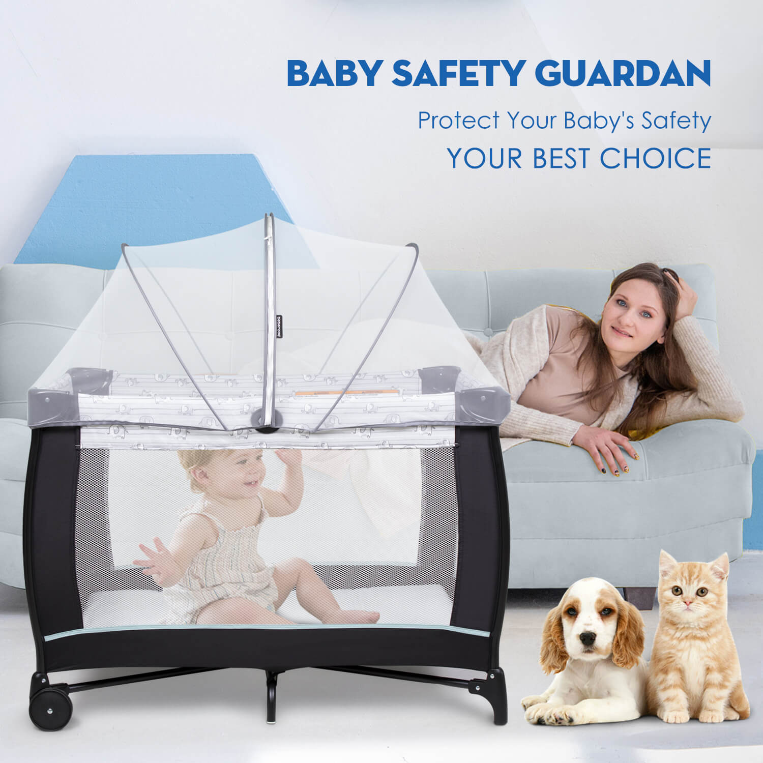 Beberoad Pack and Play Playard Mosquito Net