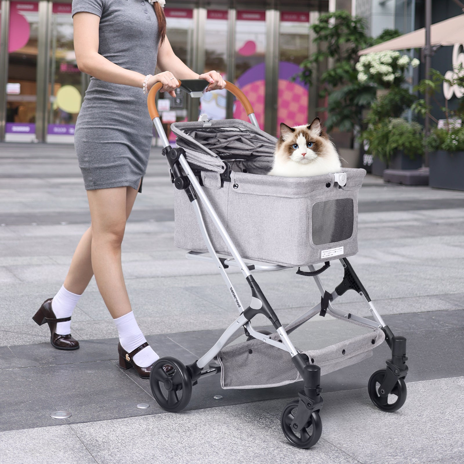 Beberoad R4 Small Pet Stroller | with 180° Canopy | Lightweight | Folding