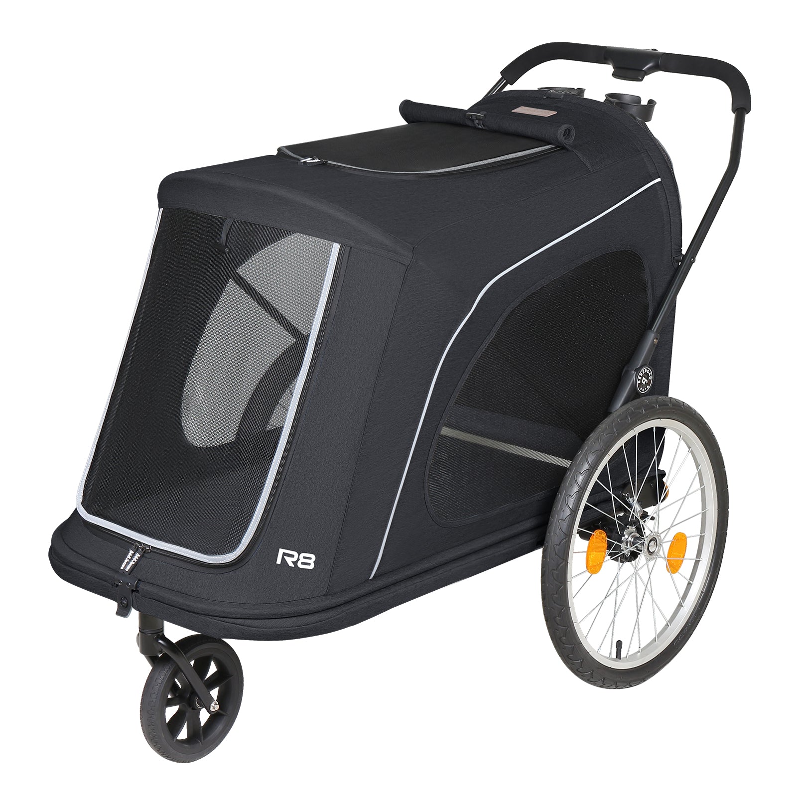 Beberoad R8 Large pet stroller | Foldable | Conveniently Carriable by Bike and Car | for Large Pets
