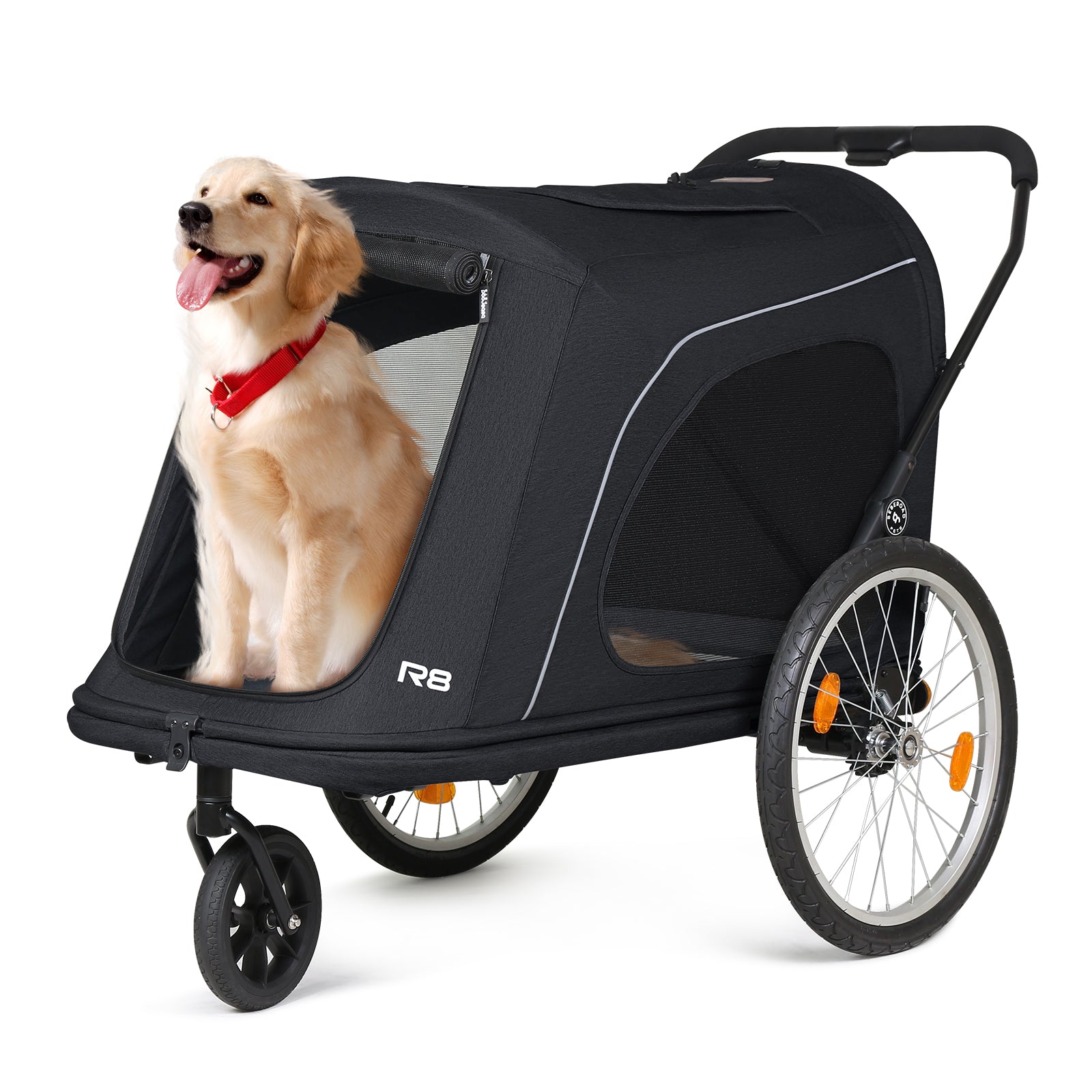 Beberoad R8 Large pet stroller | Foldable | Conveniently Carriable by Bike and Car | for Large Pets