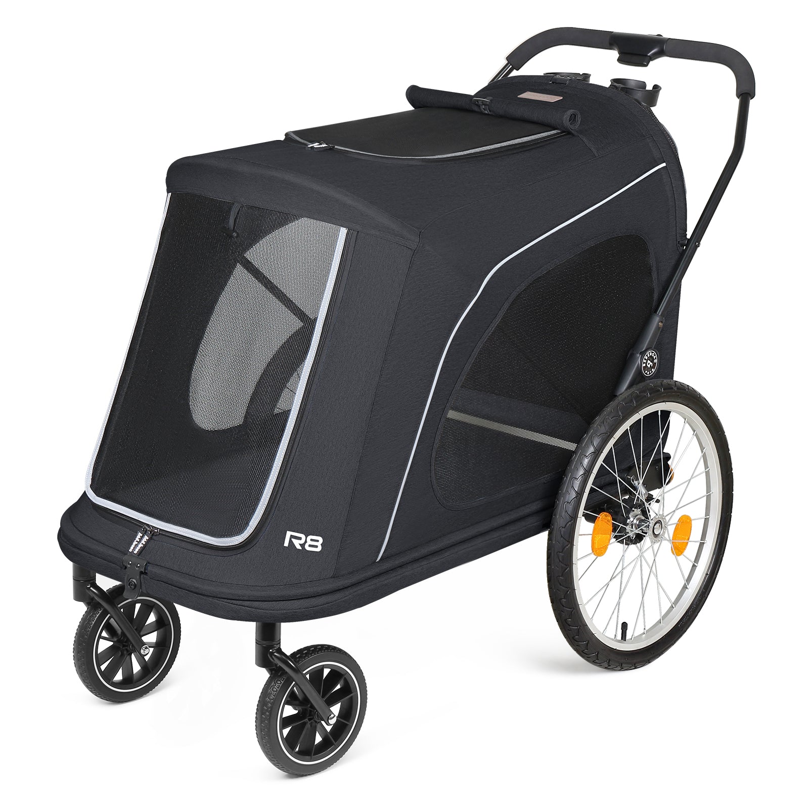 Beberoad R8 Large pet stroller | Foldable | Conveniently Carriable by Bike and Car | for Large Pets