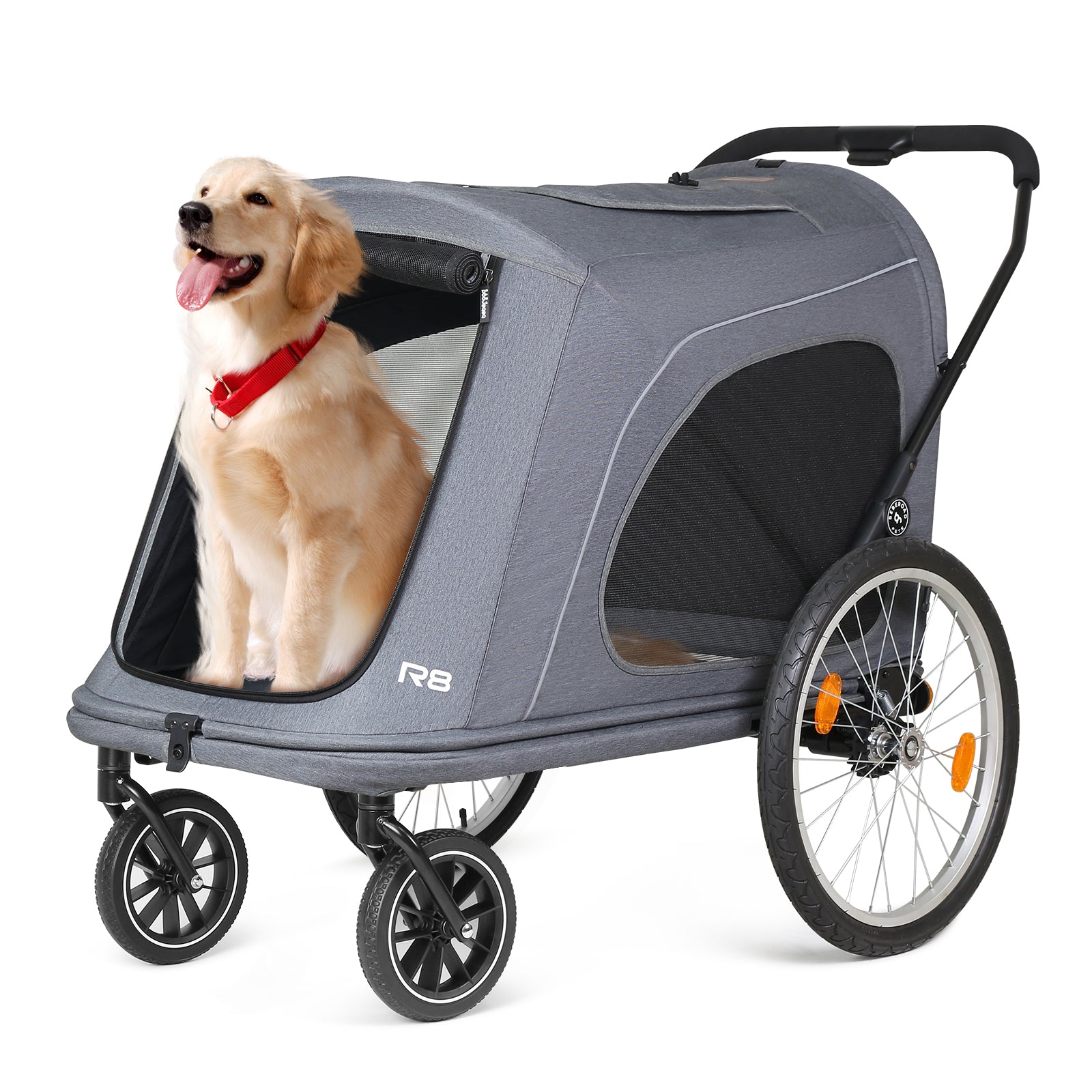 Beberoad R8 Large pet stroller | Foldable | Conveniently Carriable by Bike and Car | for Large Pets