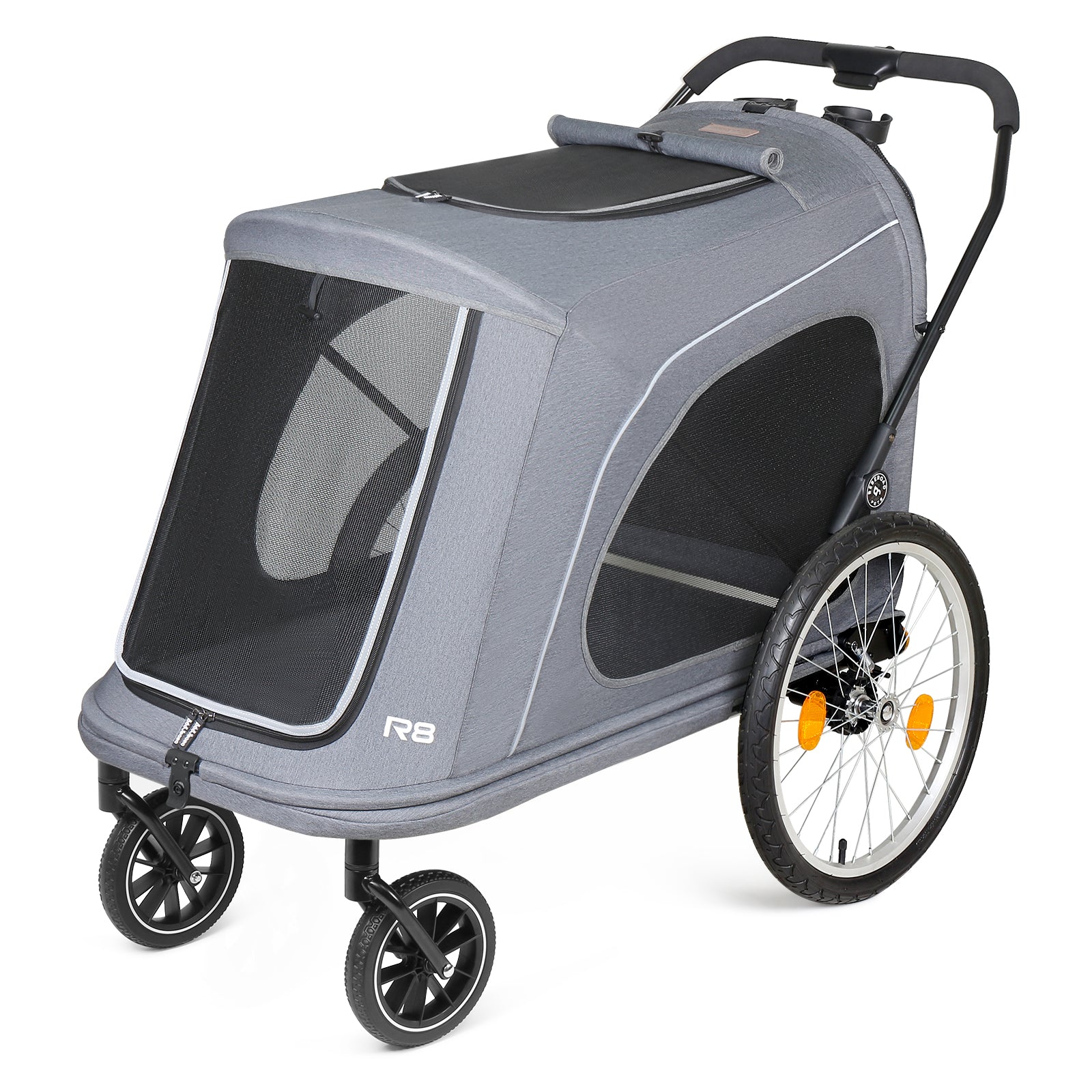 Beberoad R8 Large pet stroller | Foldable | Conveniently Carriable by Bike and Car | for Large Pets