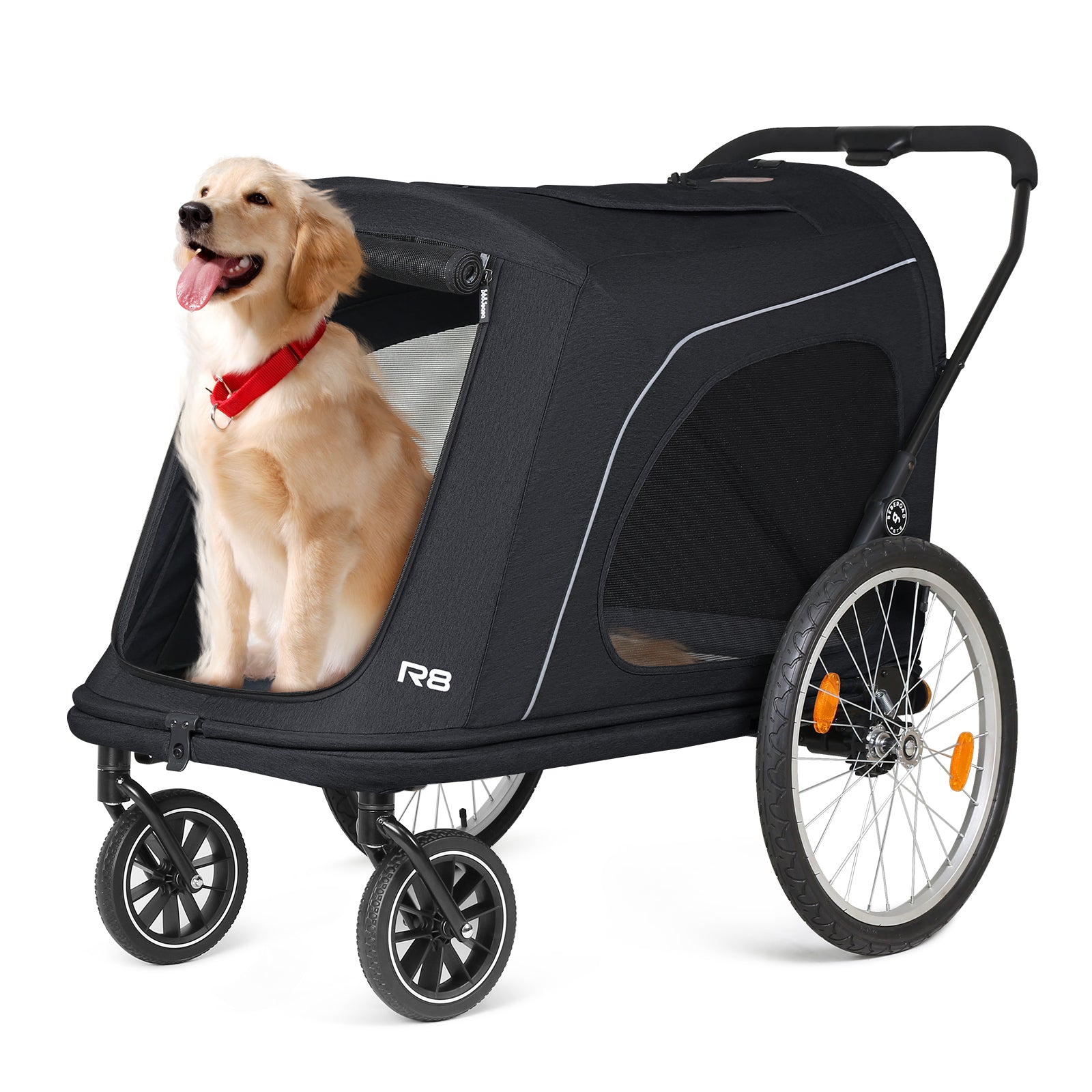 Beberoad R8 Large pet stroller | Foldable | Conveniently Carriable by Bike and Car | for Large Pets