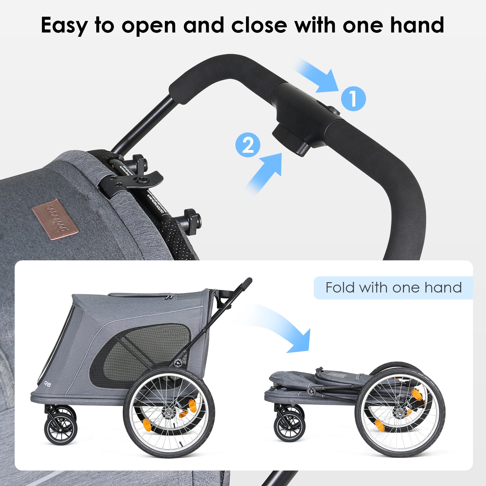 R8 Pro Luxury 4-Wheel Foldable Pet Stroller