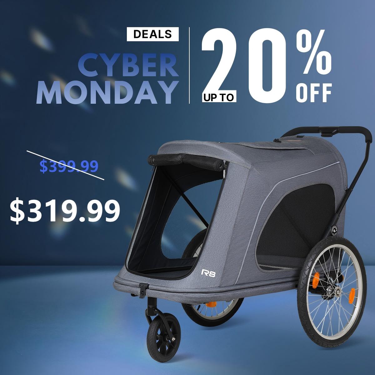 Beberoad R8 Large pet stroller | Foldable | Conveniently Carriable by Bike and Car | for Large Pets