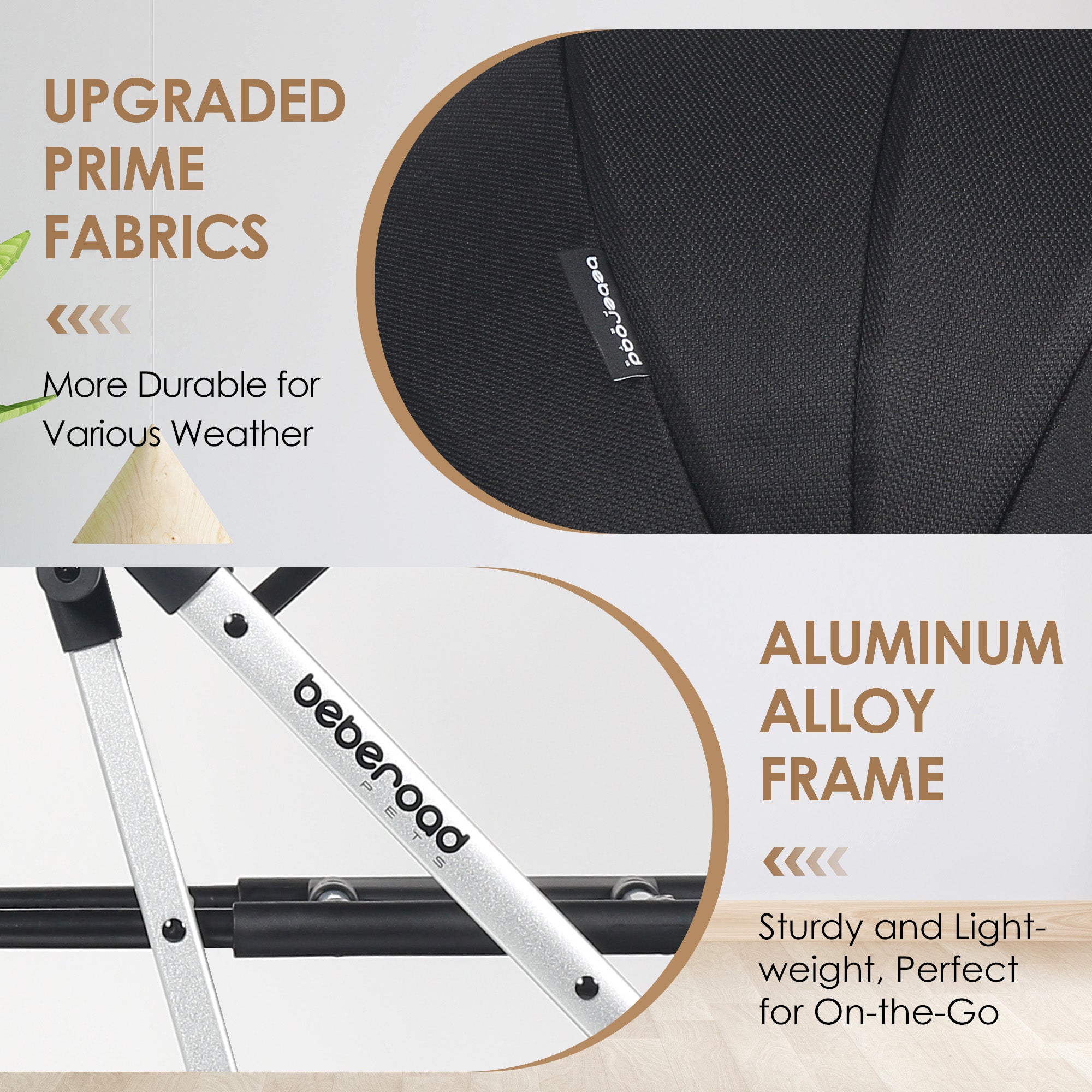 Beberoad T4 Pet Stroller | 4 Wheels Folding | for Small & Medium Pets