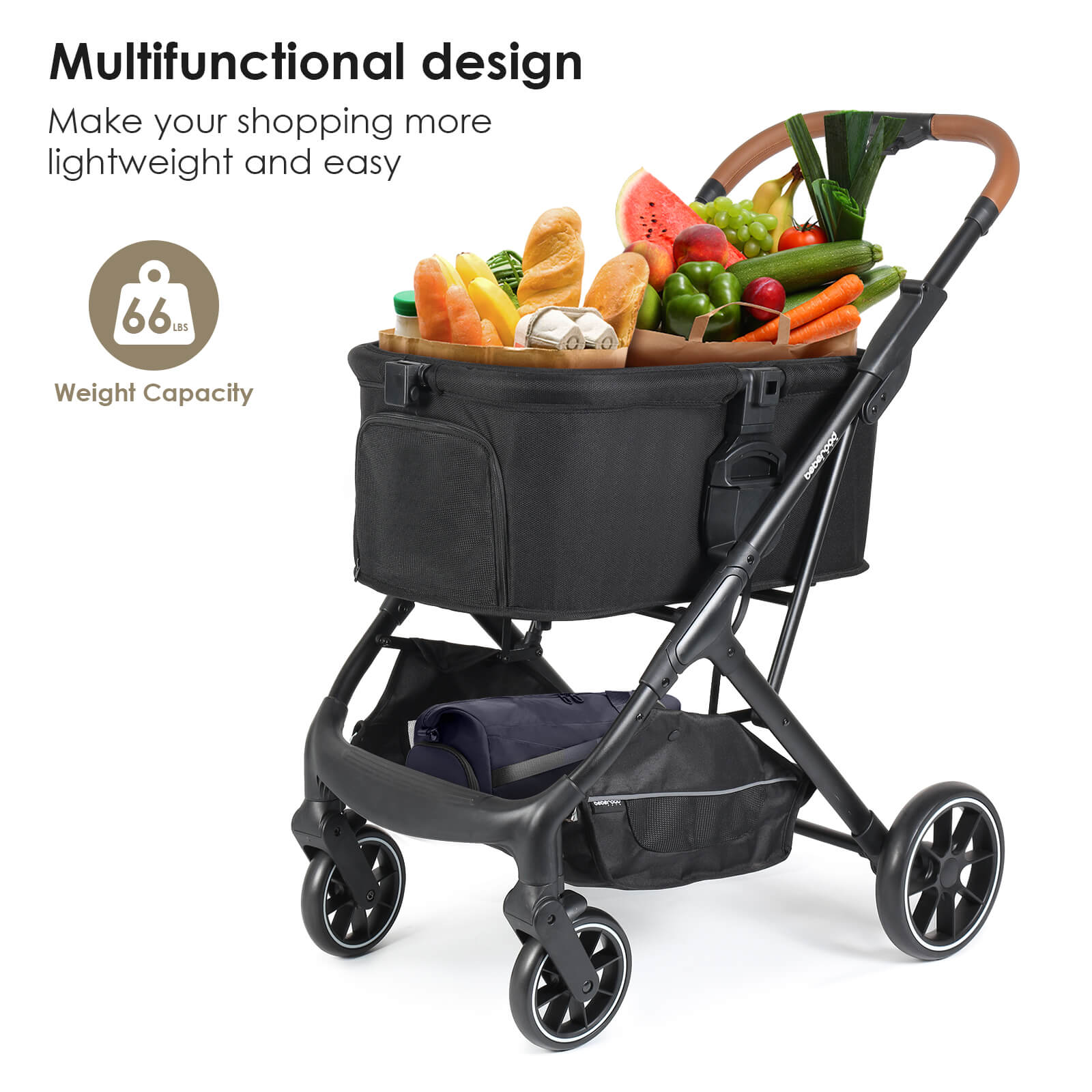 Beberoad T6 Luxury Pet Stroller | Foldable and Carrier -Detachable | for Medium Pets