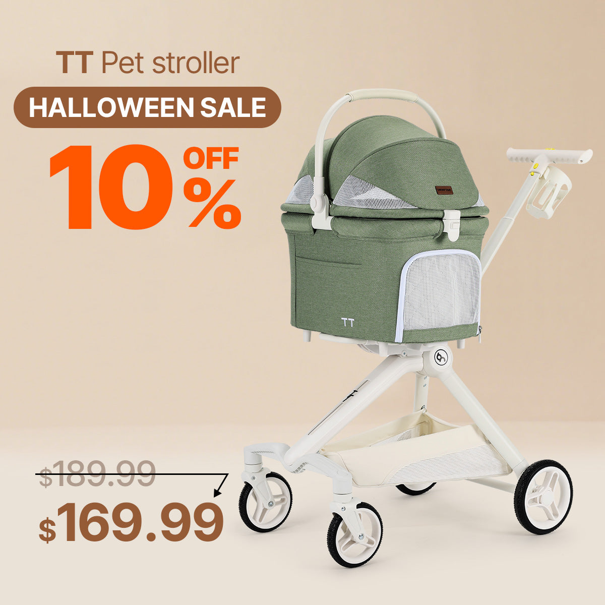 Beberoad TT Compact & Colorful Pet Stroller for small Pet