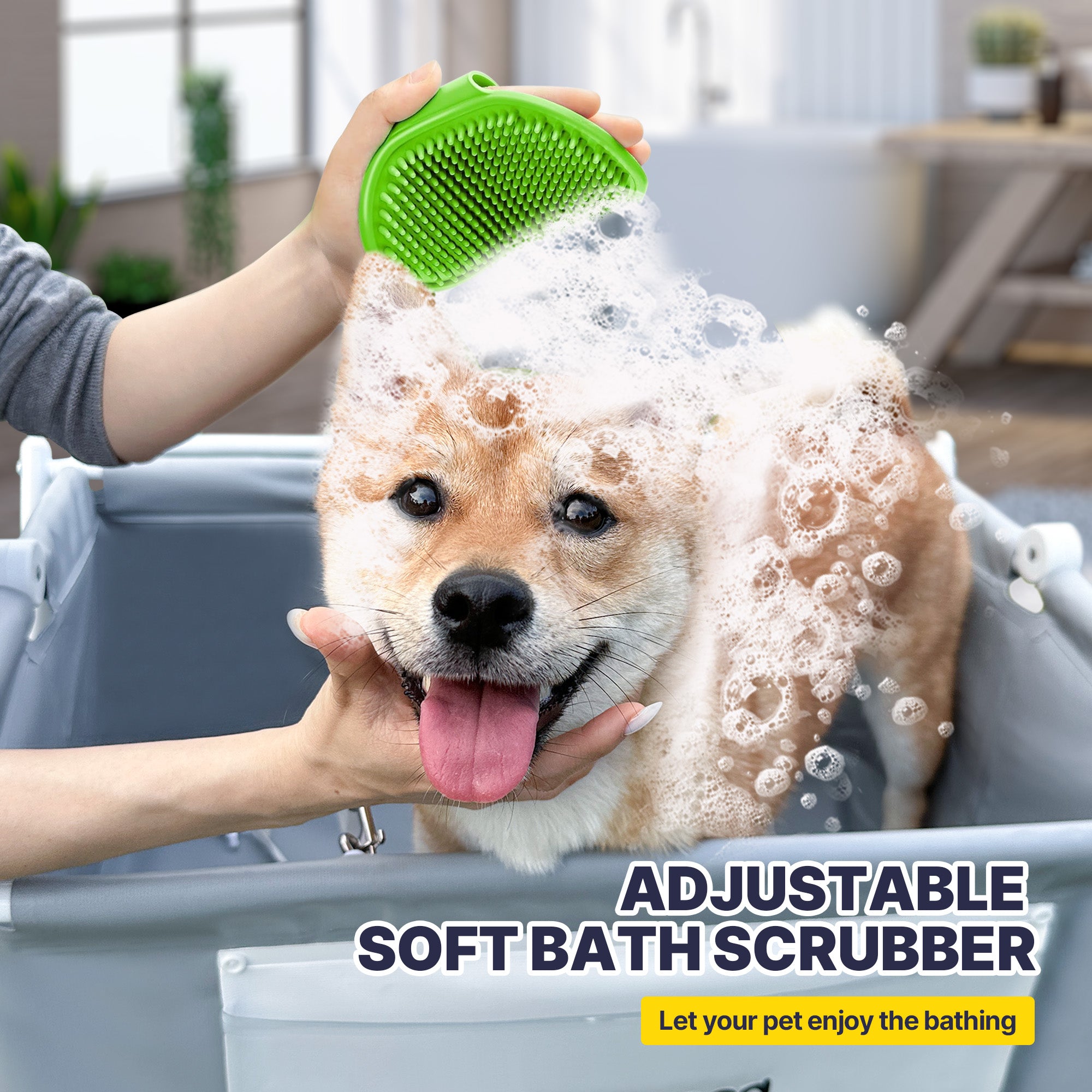 Safety harness feature on Beberoad B4 Dog Bath Tub keeping pet secure