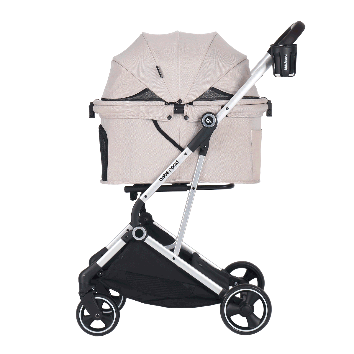 Beberoad T4 Pet Stroller | 4 Wheels Folding | for Small & Medium Pets