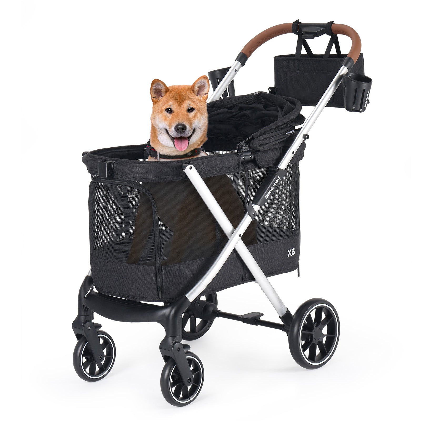 X6 Pet Stroller color options - Green, Gray, Beige, and Black versions-3