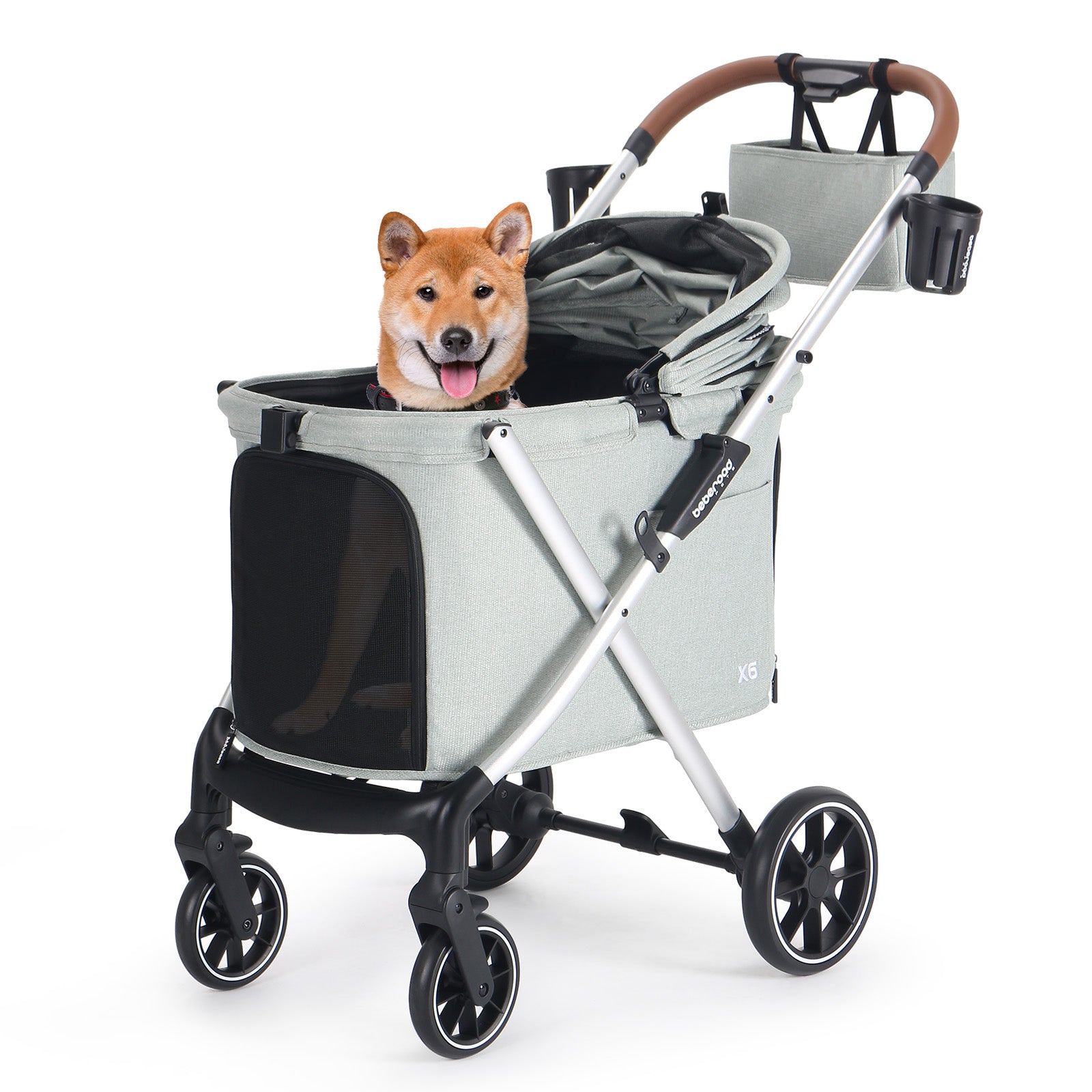 X6 Pet Stroller color options - Green, Gray, Beige, and Black versions