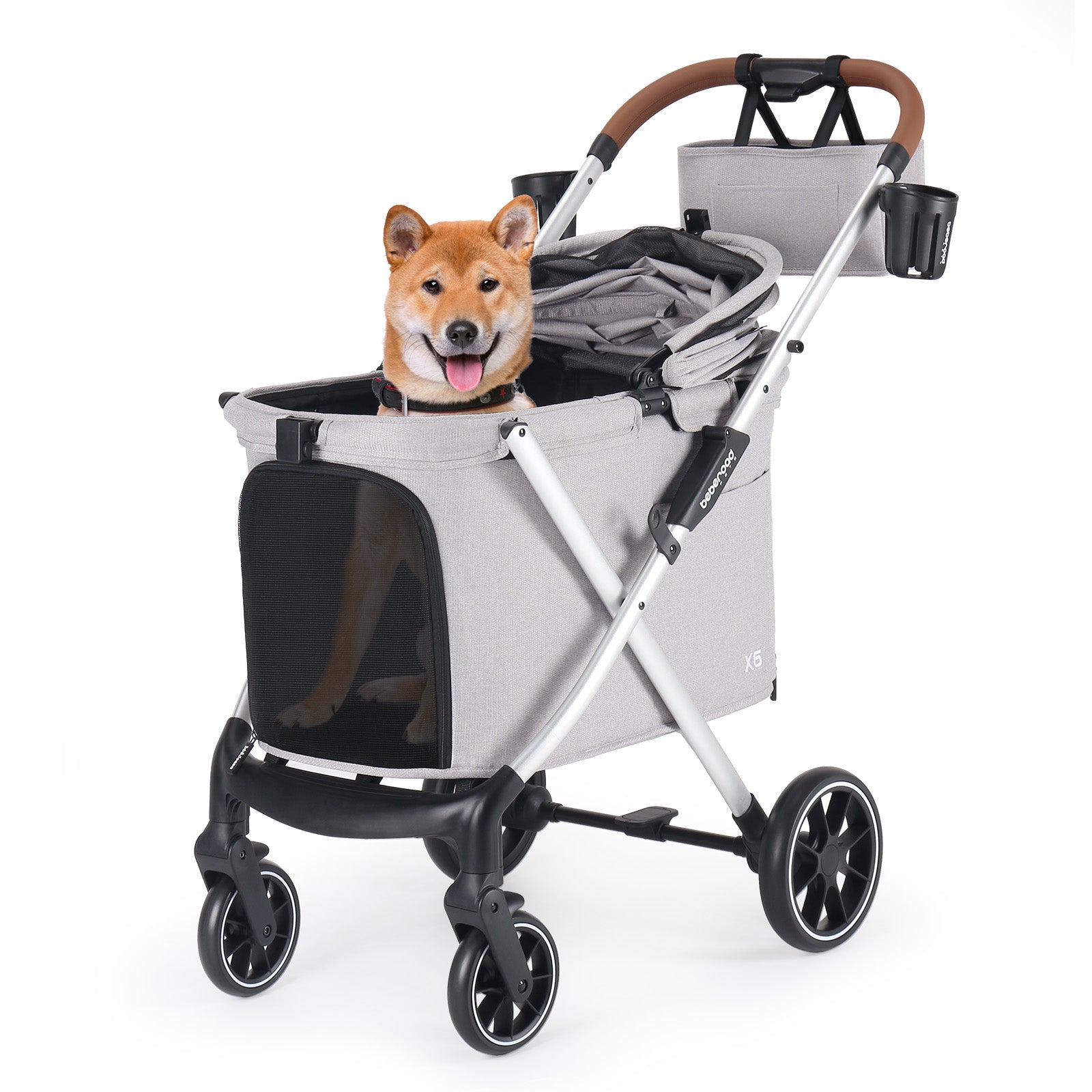 X6 Pet Stroller color options - Green, Gray, Beige, and Black versions-2