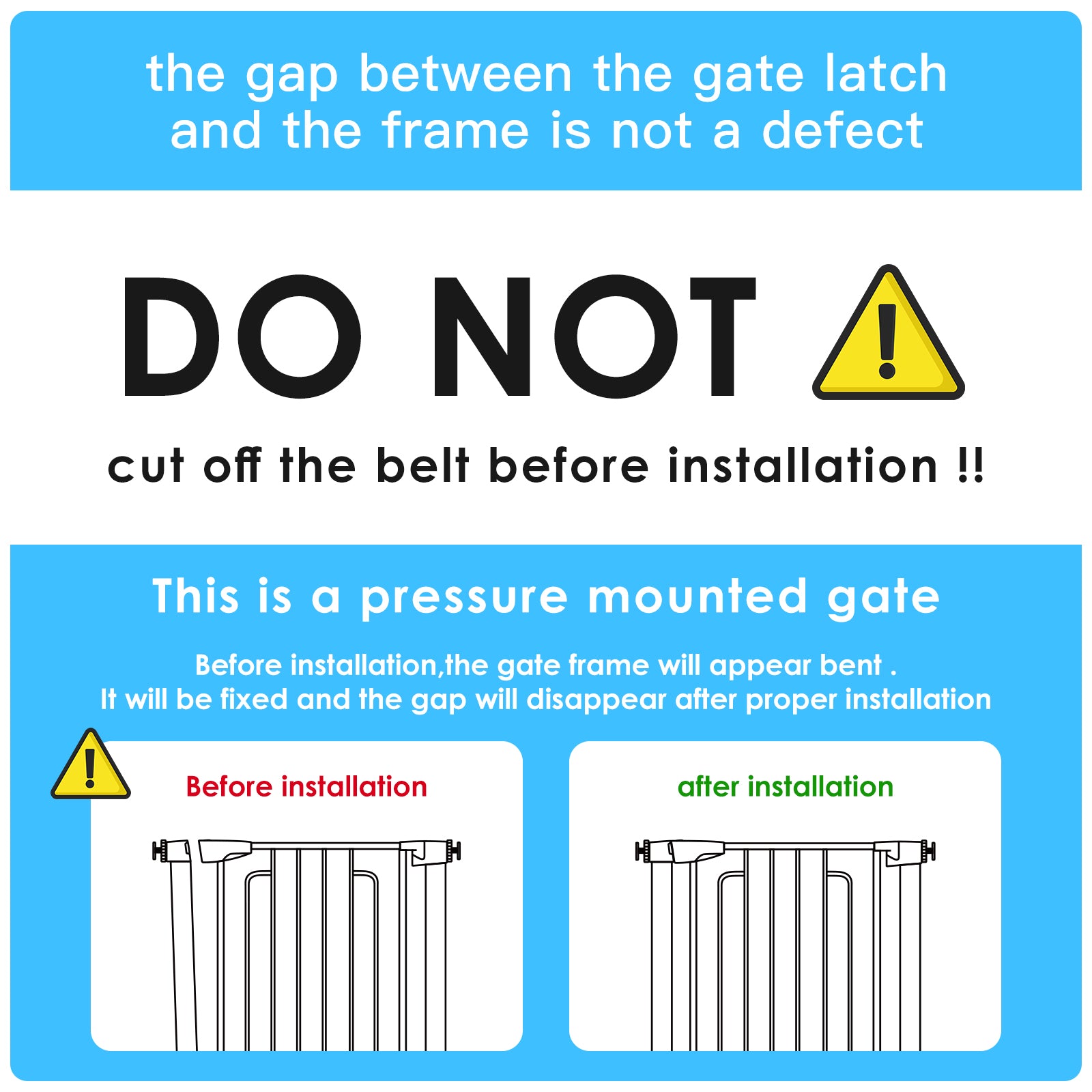 Beberoad Double Door Baby Gat | Pressure Mounted No Drilling | Auto-Close