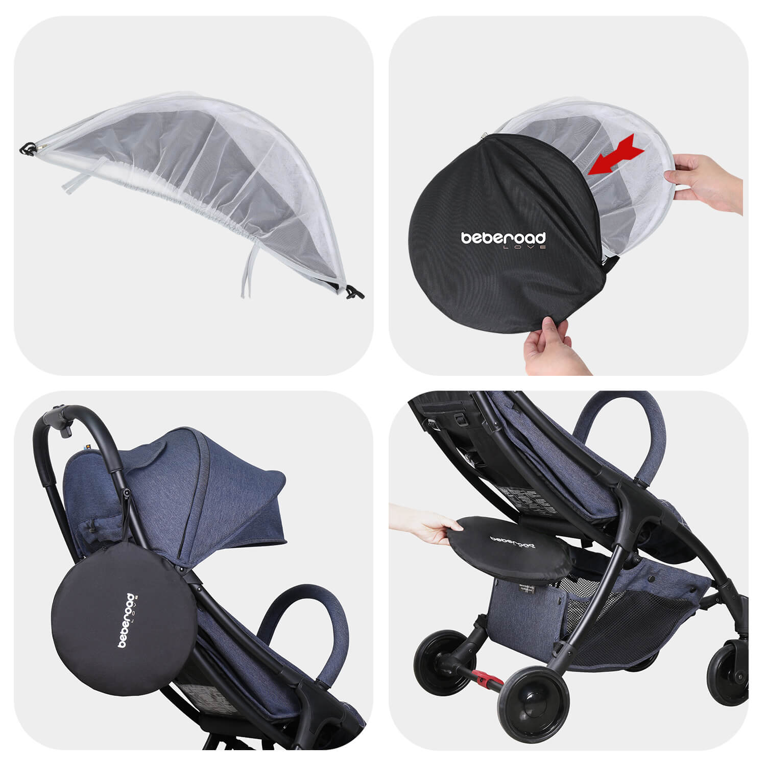 Beberoad 2-in-1 Mosquito Net & Sun Shade