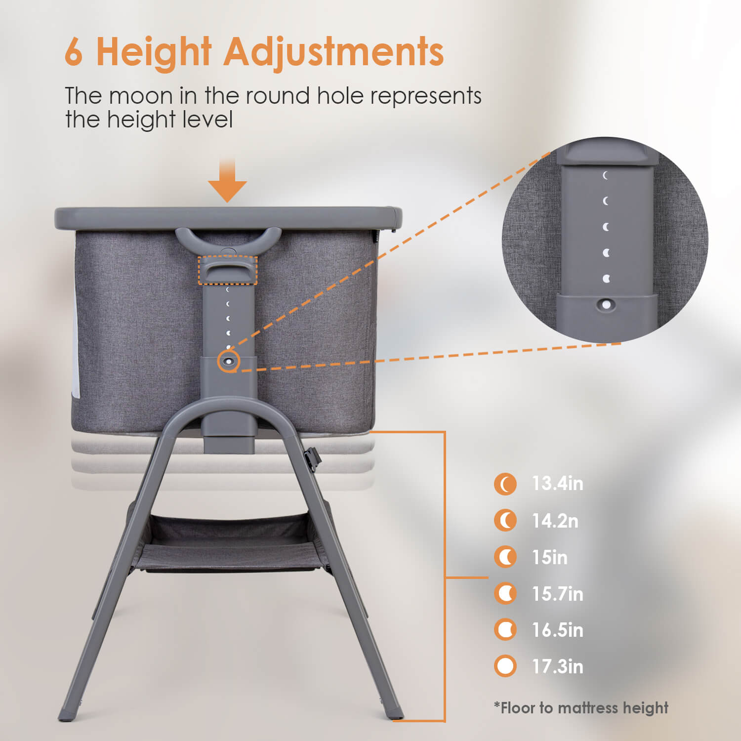 Beberoad K2 Baby Bassinet | Lightweight Portable | with Mattress, Wheels, Storage Basket & Travel Bag