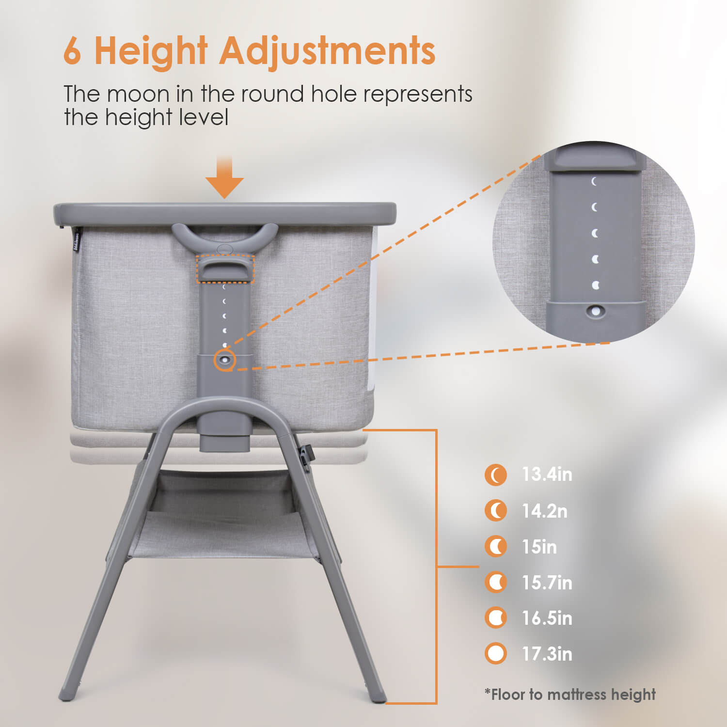 Beberoad K2 Baby Bassinet | Lightweight Portable | with Mattress, Wheels, Storage Basket & Travel Bag