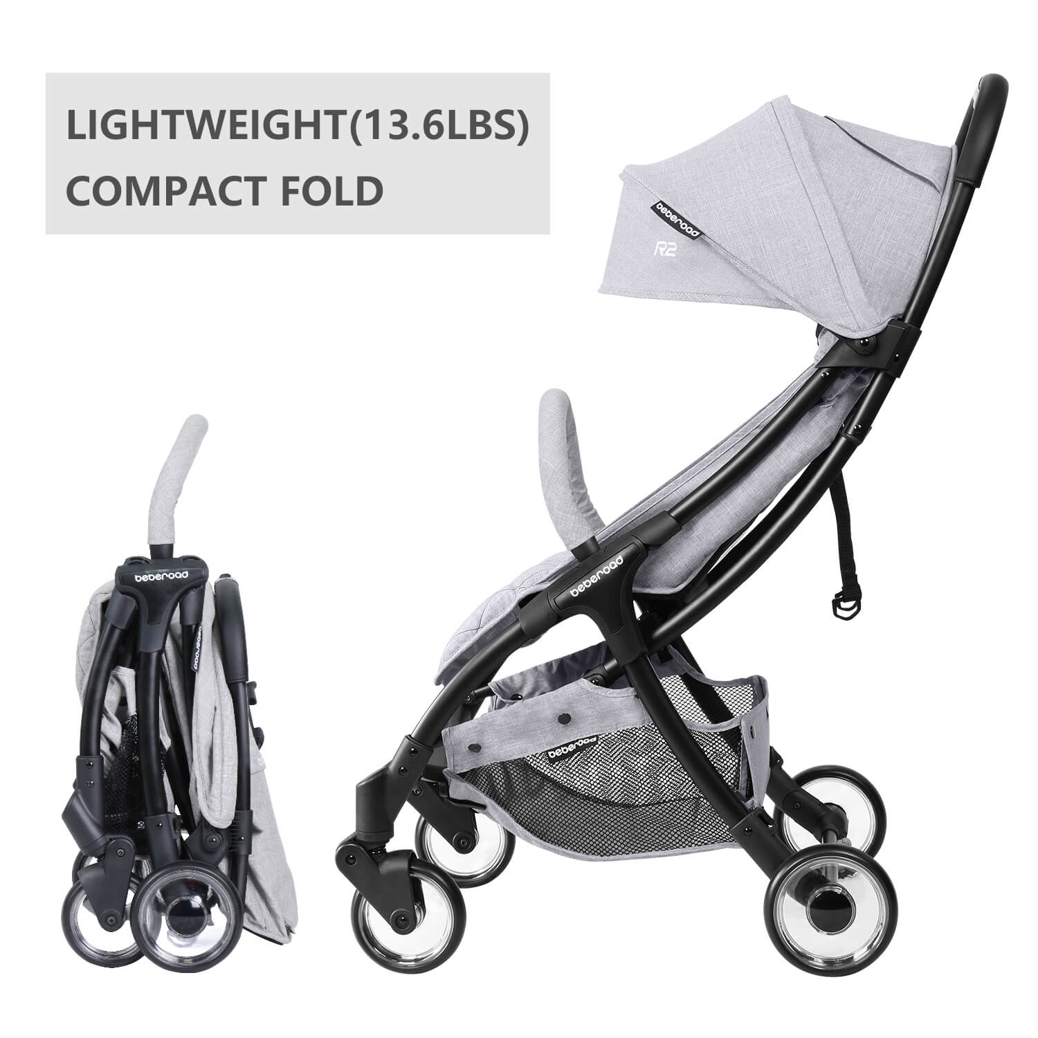 Beberoad R2 Baby Stroller | Compact Stroller | Foldable Lightweight