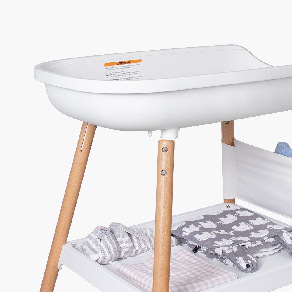 Beberoad D1 Baby Changing Table with Changing Pad | Adjustable Height | with Nursery Organizer and Storage Rack