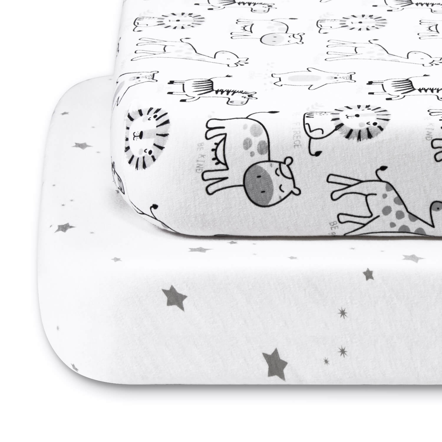 Beberoad Baby Bassinet Sheets | 100% Cotton Soft Universal Fitted Sheets for Oval, 2 Pack