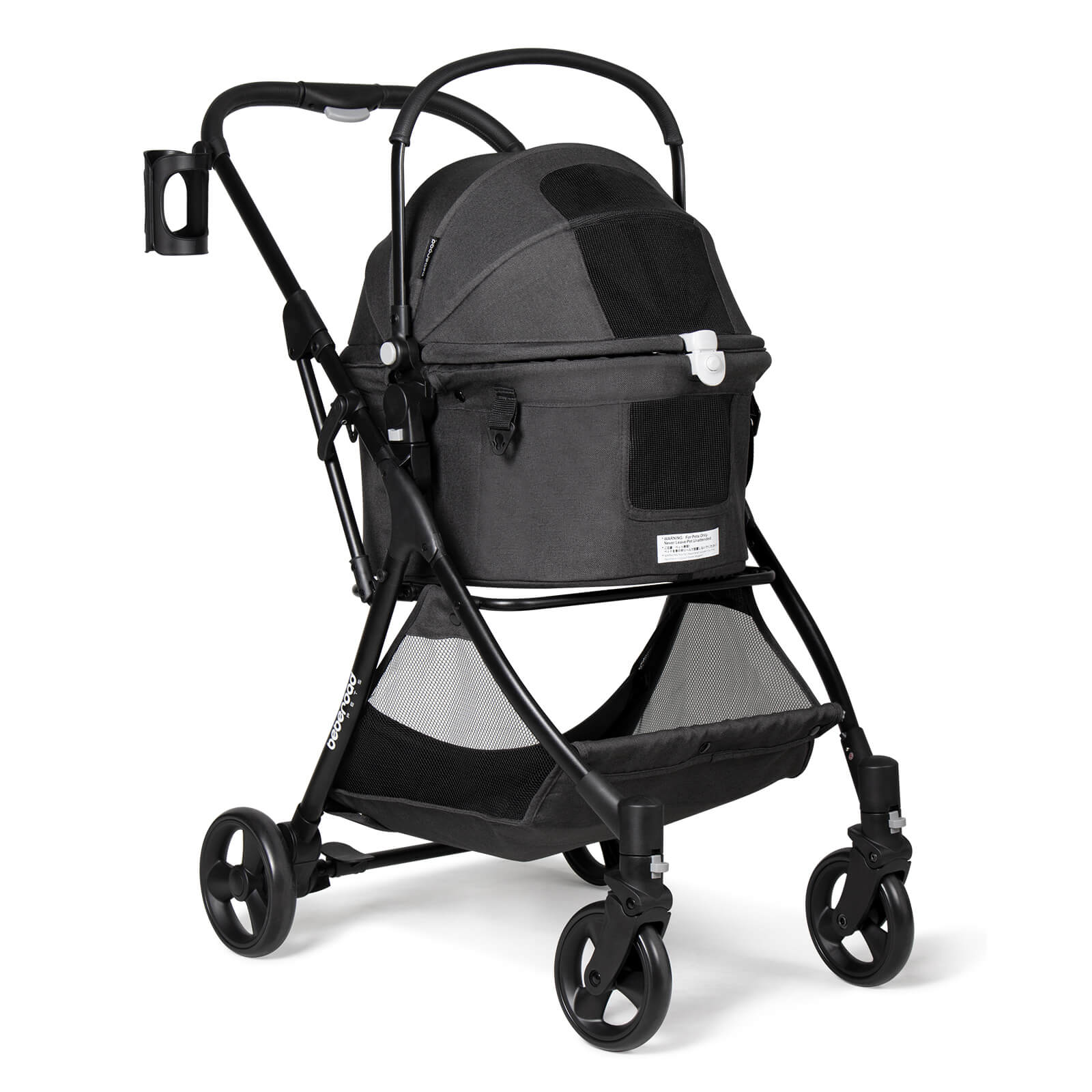 Beberoad R5 Medium Pet Stroller | 180° Canopy | 3-in-1 with Removable Carrier