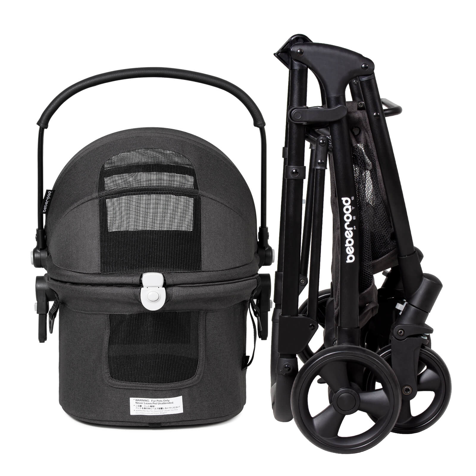 Beberoad R5 Medium Pet Stroller | 180° Canopy | 3-in-1 with Removable Carrier