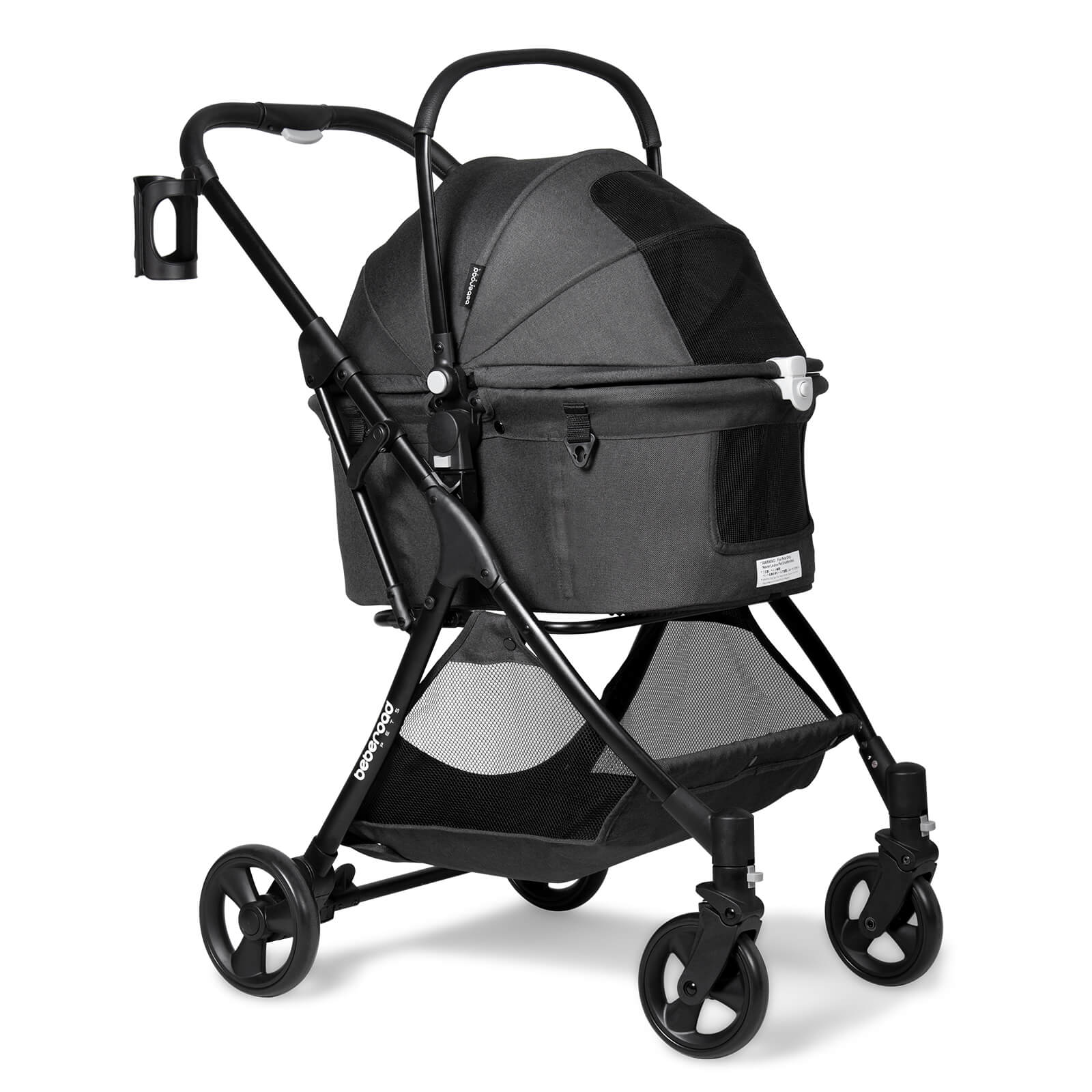 Beberoad R5 Medium Pet Stroller | 180° Canopy | 3-in-1 with Removable Carrier