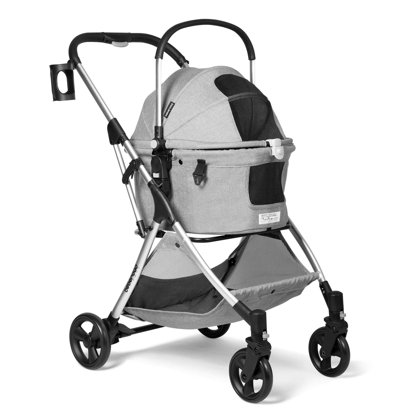 Beberoad R5 Medium Pet Stroller | 180° Canopy | 3-in-1 with Removable Carrier