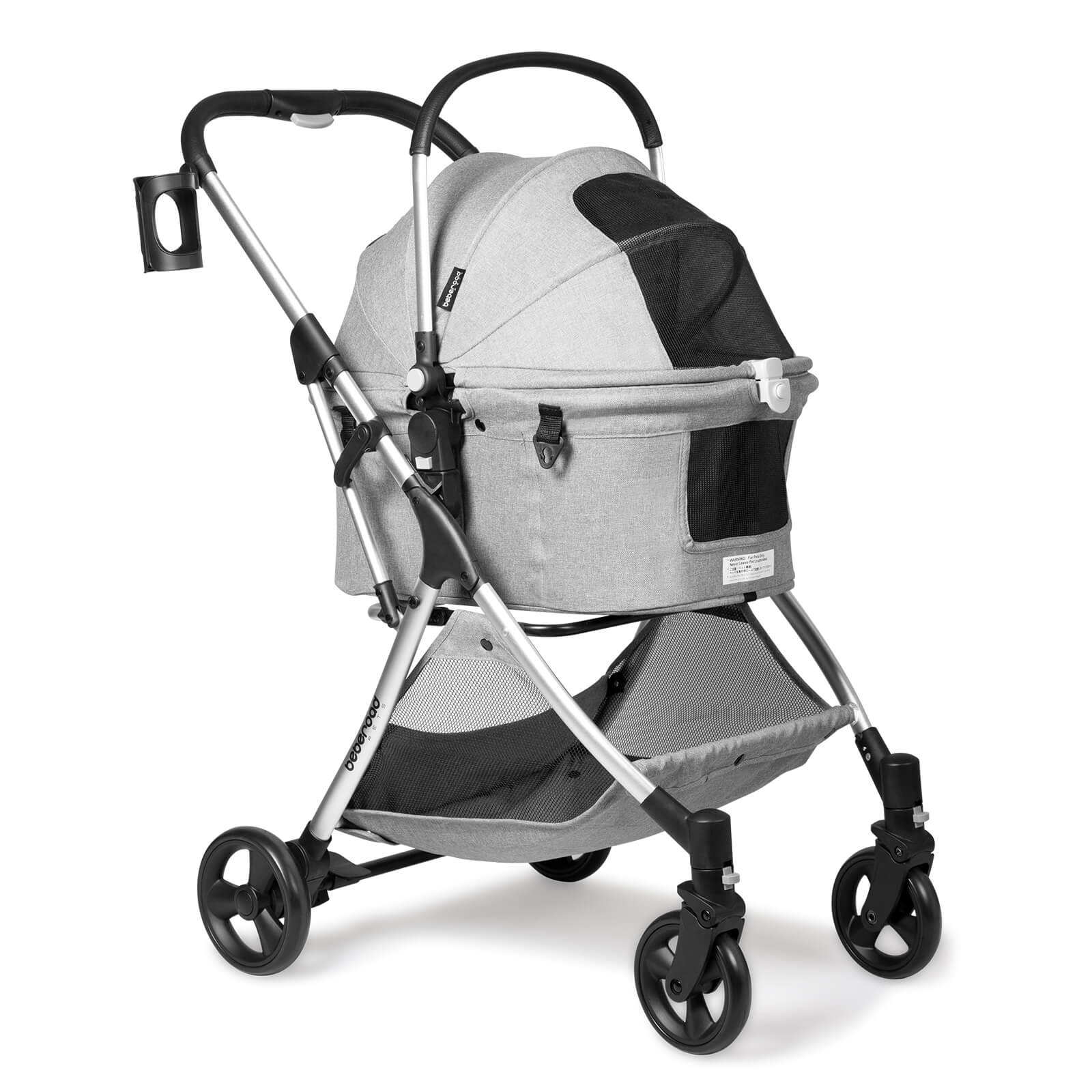Beberoad R5 Medium Pet Stroller | 180° Canopy | 3-in-1 with Removable Carrier