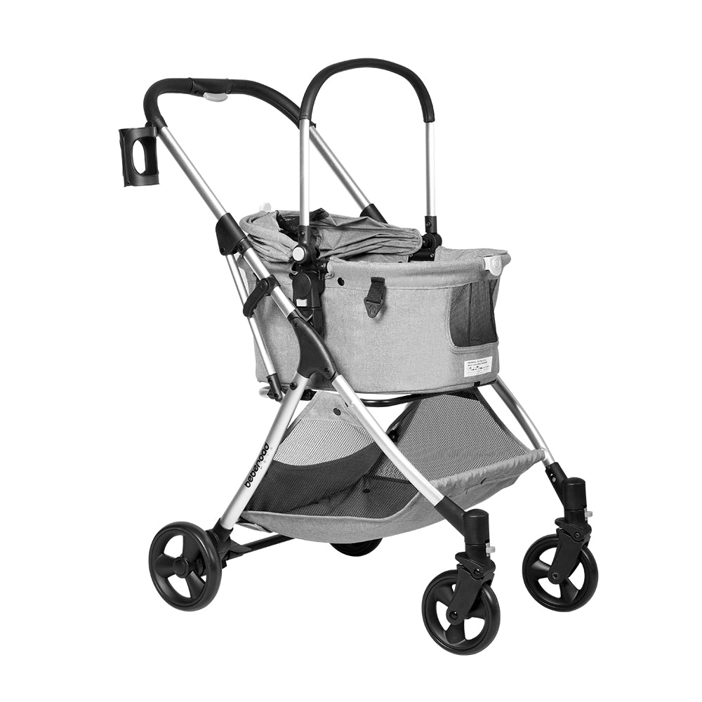 Beberoad R5 Medium Pet Stroller | 180° Canopy | 3-in-1 with Removable Carrier