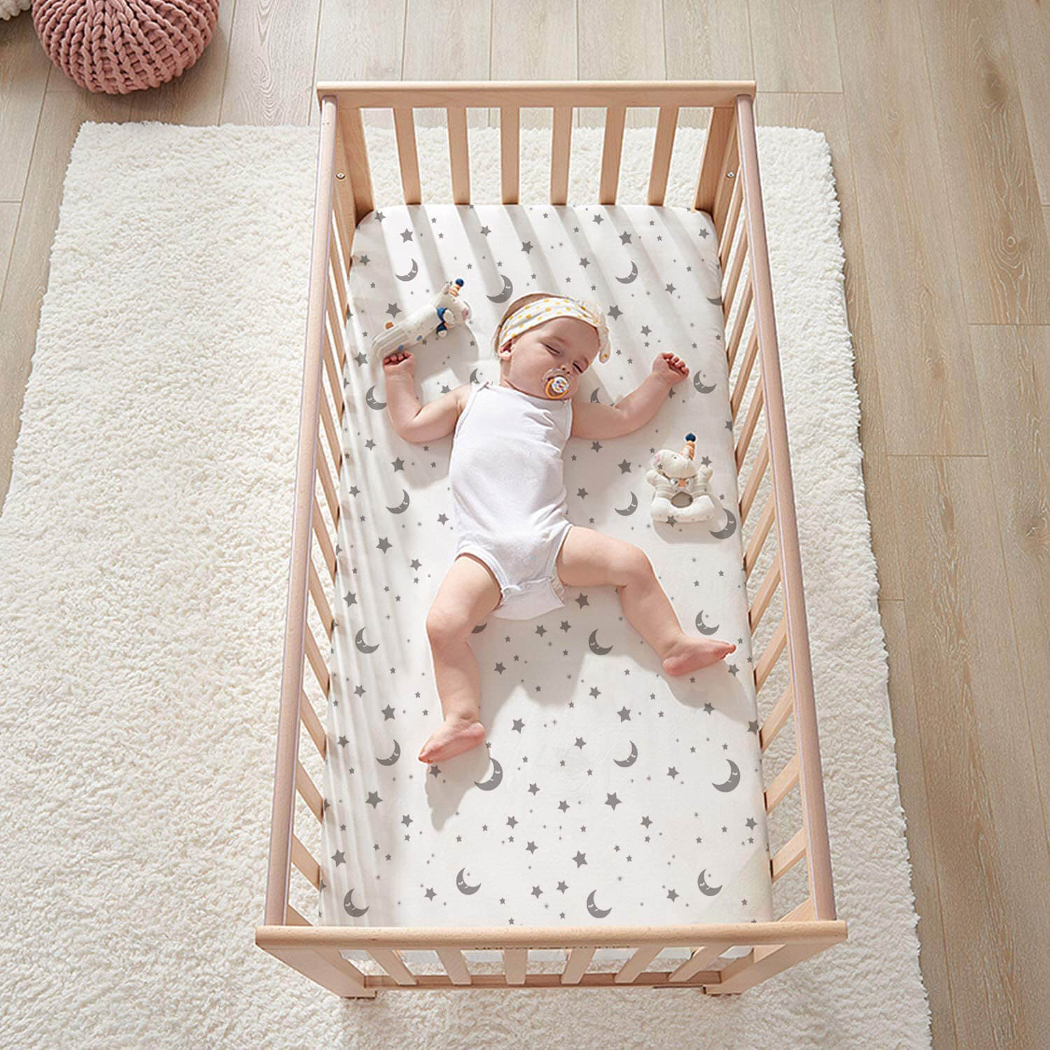 Beberoad Baby Bassinet Sheets | 100% Cotton Soft Universal Fitted Sheets for Oval, 2 Pack