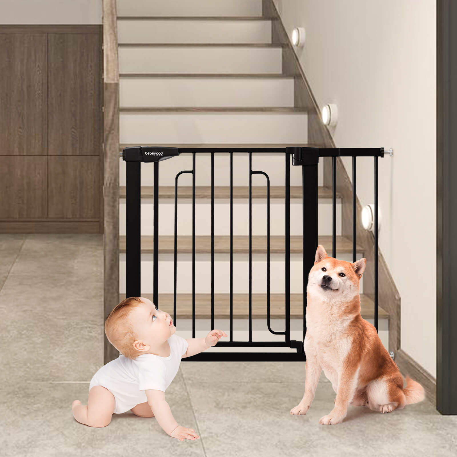 Beberoad Double Door Baby Gat | Pressure Mounted No Drilling | Auto-Close