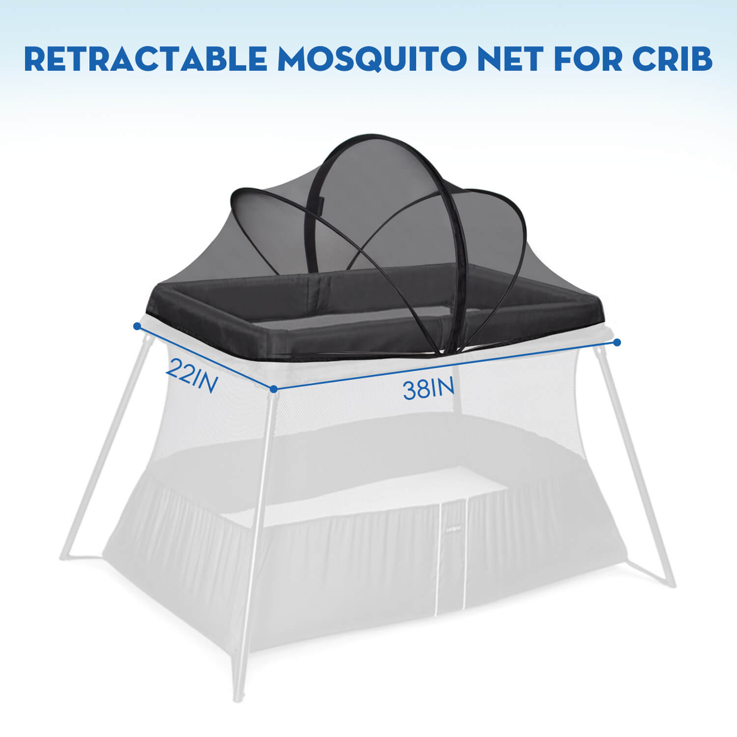 Beberoad Bassinet Cover Mosquito Net Cover | with 2-Way Zipper | for Bassinet/Bedside Sleeper/Travel Crib